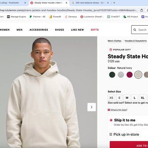 Lululemon Steady State Hoodie - Natural Ivory